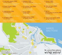 Mapka z oznaczeniem wszystkich miejsc projekcji Kinomobilizacji.