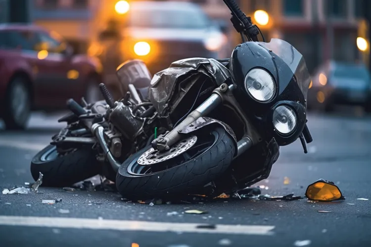 Wypadek z udziałem motocyklisty. 