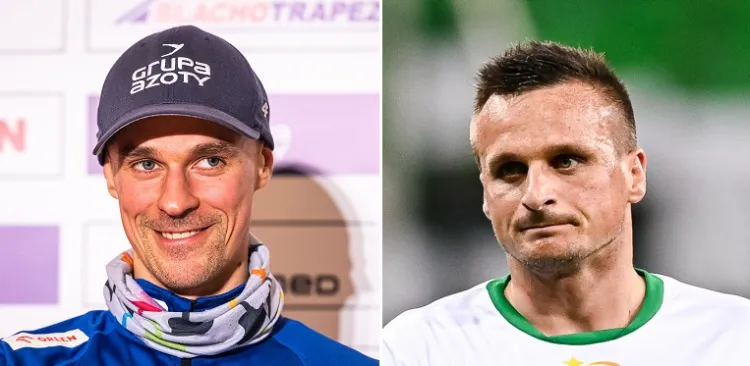 Walka: Piotr Żyła (z lewej) i Sławomir Peszko (z prawej)? Skoczek narciarski nie wyklucza pojedynku z byłym piłkarzem m.in. Lechii Gdańsk.