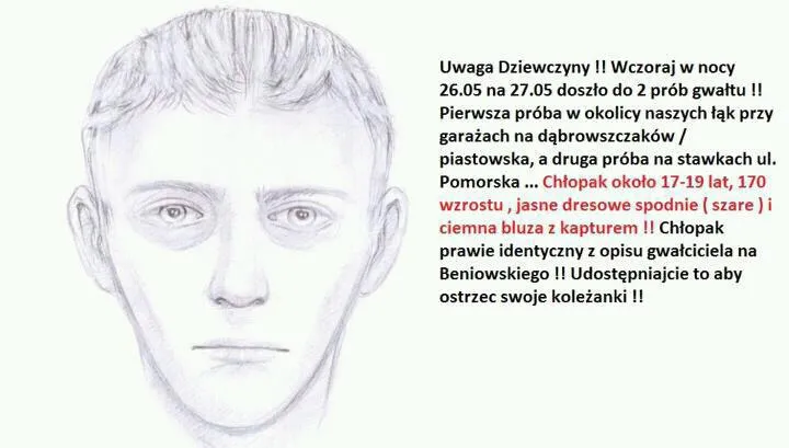 W Internecie pojawiło się ostrzeżenie przed gwałcicielem. Mieszkańcy Gdańska rozsyłają je między sobą.