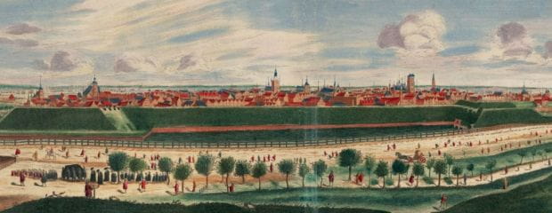 Gdańsk pod koniec XVII wieku na panoramie autorstwa Petera Willera z 1687 r.