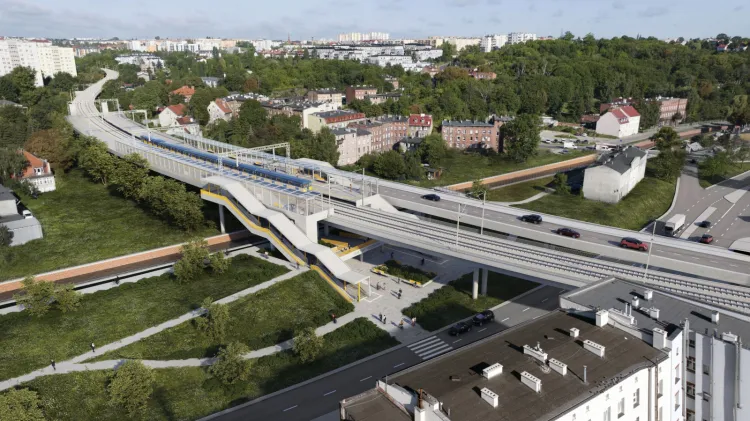 Projekt PKM Południe obejmuje nie tylko linię kolejową, ale też powstanie bezkolizyjnego przejazdu nad Traktem. św Wojciecha. 