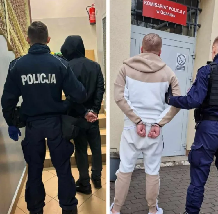 Pijani "piesi uciekinierzy" zostali zatrzymani w Gdyni (zdjęcie z lewej str.) i w Gdańsku.
