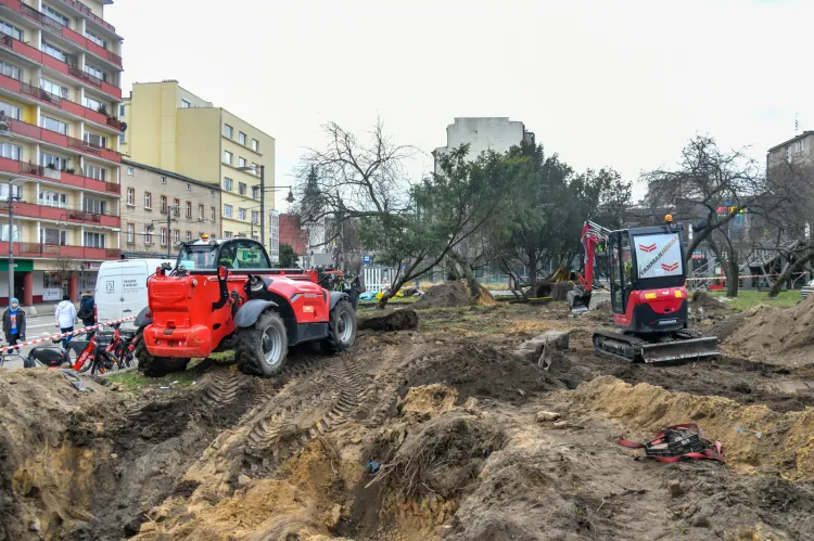 Usuwanie drzew ze skweru Żeromskiego w Gdyni 