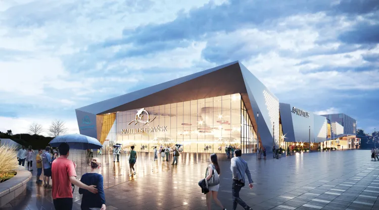 Tak w pierwotnym projekcie miał wyglądać kompleks rozrywkowy Nautilus zlokalizowany przy stadionie w Gdańsku.