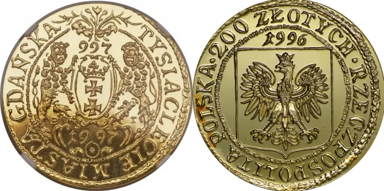 Złota 200-złotówka wybita w 1996 r. w nakładzie dwóch tysięcy sztuk. W zależności od stanu, dziś osiąga wartość ok. 6 tys. zł.