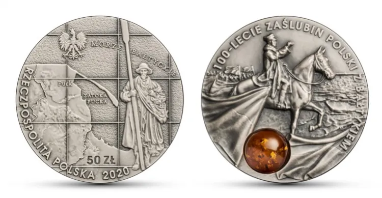 Srebrna 50-złotówka wybita w 2020 r.