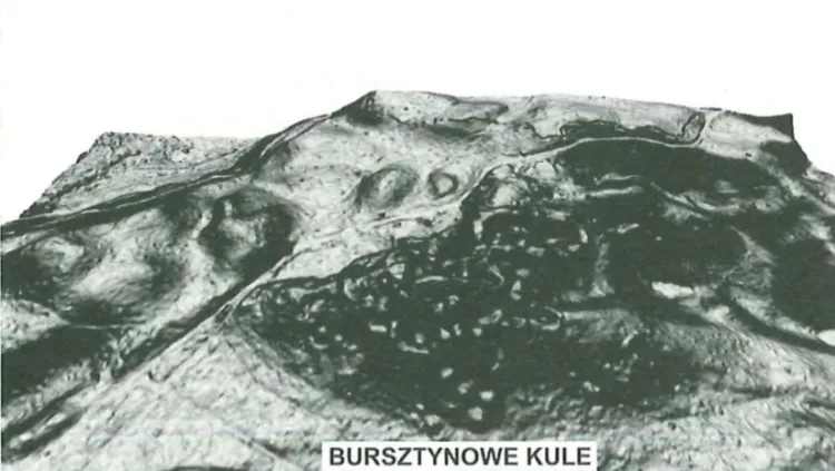 Wizualizacja rzeźby powierzchni terenu obszaru poeksploatacyjnego "Bursztynowe Kule" na podstawie cyfrowych danych wysokościowych pochodzących z lotniczego skaningu laserowego (LIDAR).