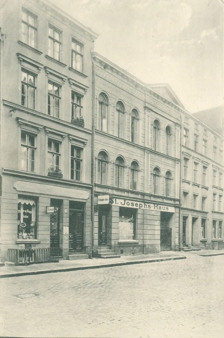 Dawny St. Josephhaus, czyli Dom św. Józefa, hotel z restauracją i dom spotkań, na Töpfergasse (ul. Garncarska), początek XX w. Ze zbiorów K. Gryndera.