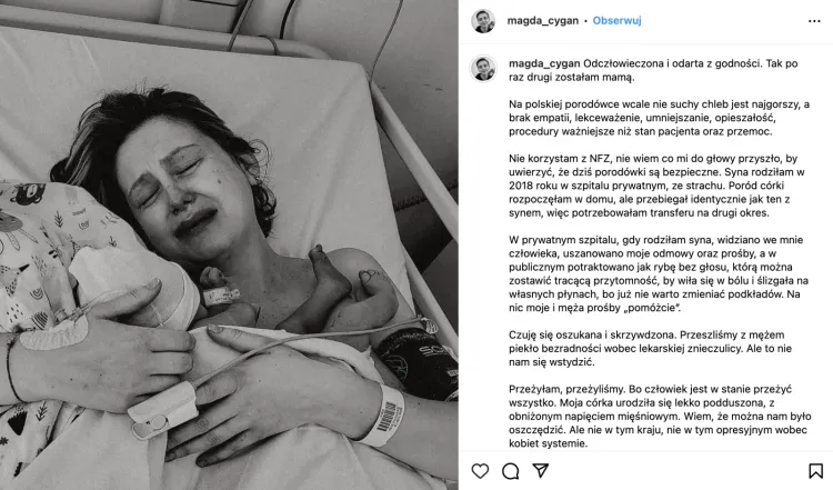 Kobieta opisała w mediach społecznościowych przeżycia z porodówki.