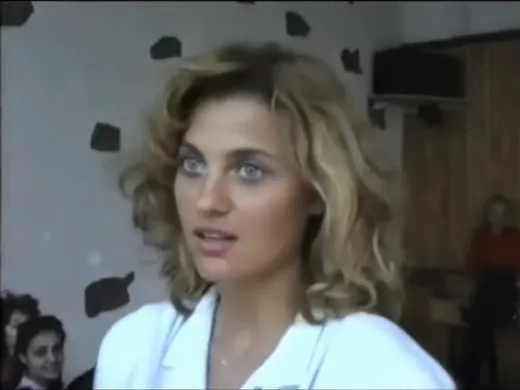 Aneta Kręglicka podczas prób do występu w konkursie Miss Polonia w 1989 roku w Wieżycy.