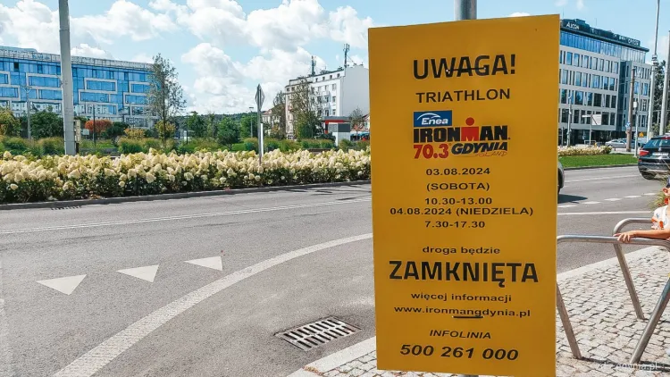 Tablice informujące o utrudnieniach stoją w Gdyni już od kilku dni.