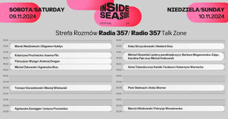Strefa Rozmów Radia 357 podczas Inside Seaside 2024.