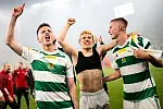 Fortuna 1. Liga: Lechia Gdańsk - Arka Gdynia Luis D'Arrigo, Maksym Chłań, Elias Olsson   radość, zwycięstwo, awans