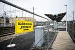 Remontowany przystanek SKM Stocznia w Gdańsku.