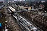 Remontowany przystanek SKM Stocznia w Gdańsku.
