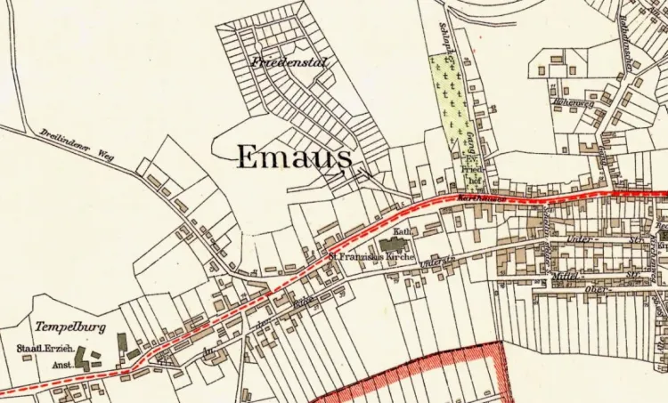Przedwojenny plan Emaus z 1933 roku.