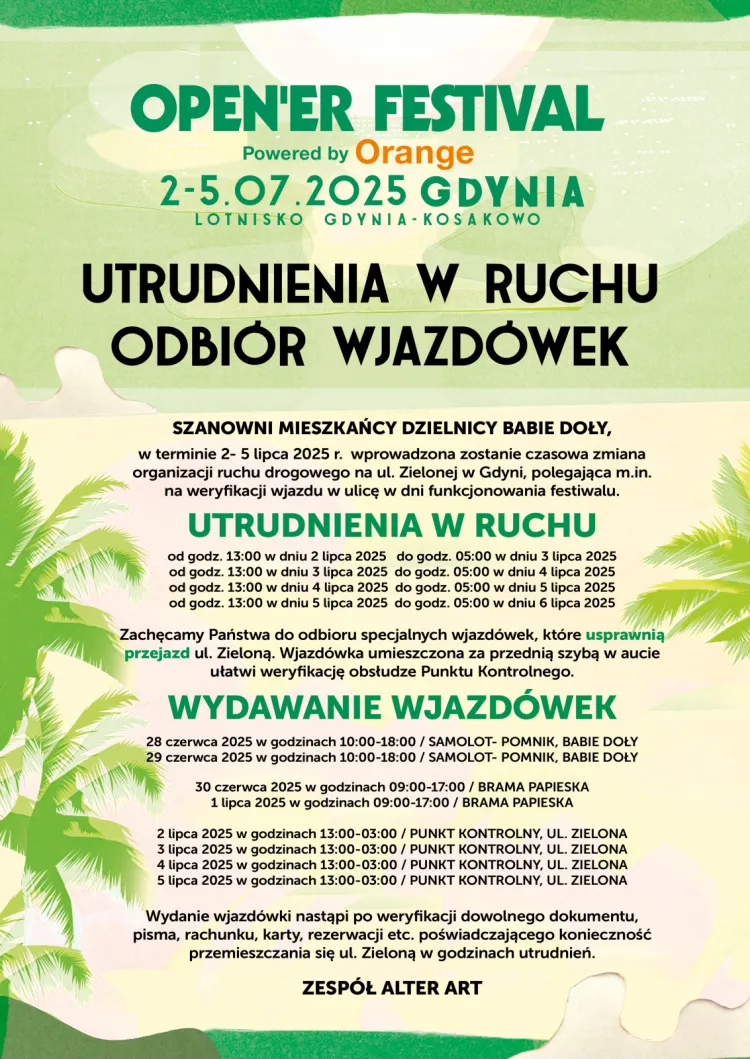 Open'er 2025 - praktyczne informacje