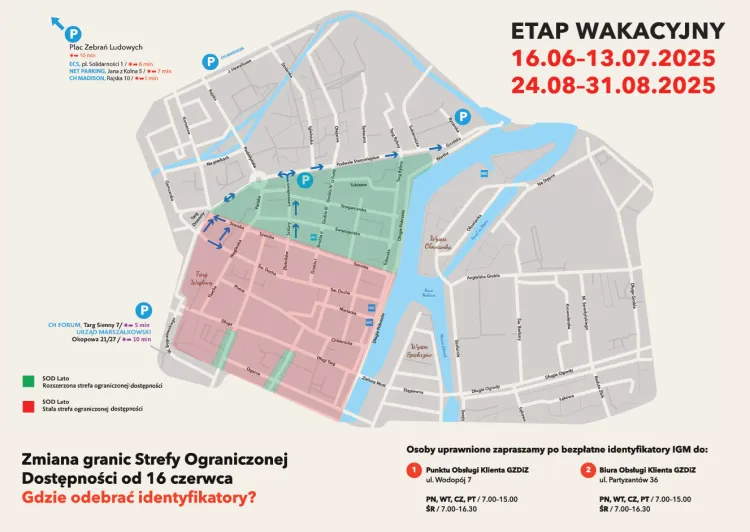 Do końca wakacji potrwa z kolei wakacyjna organizacja ruchu w centrum, polegająca głównie na rozszerzeniu SOD do Podwala Staromiejskiego.