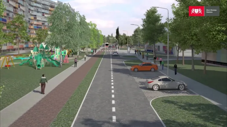 Jednym z celów publicznych programu rewitalizacji Nowego Portu w ramach współpracy z firmą Develia będzie przebudowa ulicy Wyzwolenia. Nz. wizja tej ulicy przygotowana przez Biuro Rozwoju Gdańska.