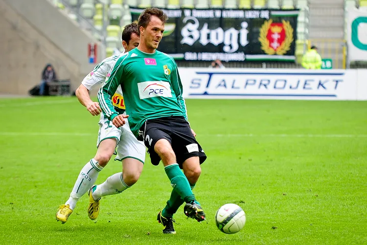 Rafał Kosznik w barwach GKS Bełchatów w meczu z Lechią Gdańsk w 2013 r. 