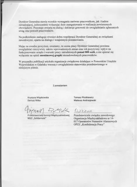 Najnowsza opinia związków zawodowych z początku maja.