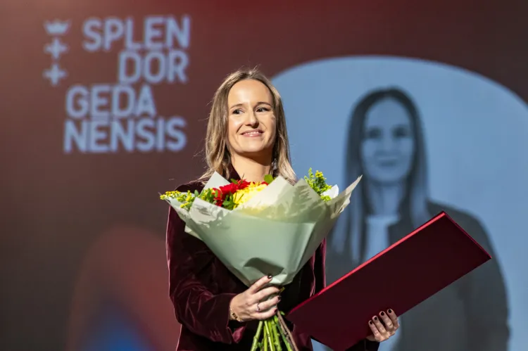 Ewa Juszkiewicz podczas gali wręczania nagród Splendor Gedanensis w 2025 r.