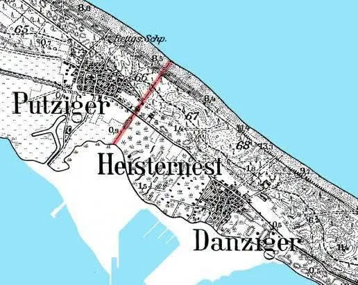 Podział widoczny był jeszcze na wydanej w 1910 r. pruskiej mapie.