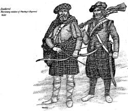 Zaciężni żołnierze szkoccy z połowy XVII wieku.