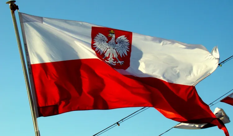 Bandera polskiej Marynarki Wojennej.