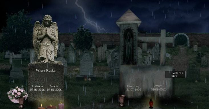 Strona wirtualnycmentarz.pl próbuje jak najwierniej oddać atmosferę wizyty na cmentarzu.