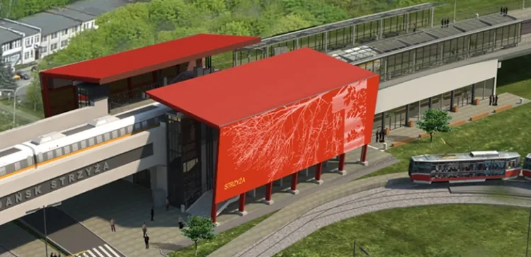 Przyszłe ściany osłonowe stacji PKM Strzyża według projektu Anny Waligórskiej.