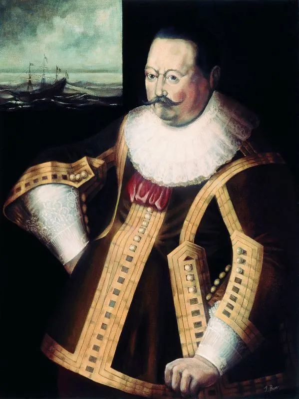 "Portret admirała A. Dickmanna", autorstwa Izabeli Boreckiej-Kwiecień (ze zbiorów Centralnego Muzeum Morskiego w Gdańsku).