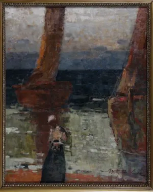 "Bretonki nad morzem" Władysława Wankie (ok. 1910-20 r.), 50 x 70 cm, olej na płótnie. Obraz będzie można podziwiać w Centralnym Muzeum Morskim od 11 grudnia.