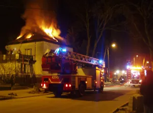 Pożar domu jednorodzinnego w Orłowie.