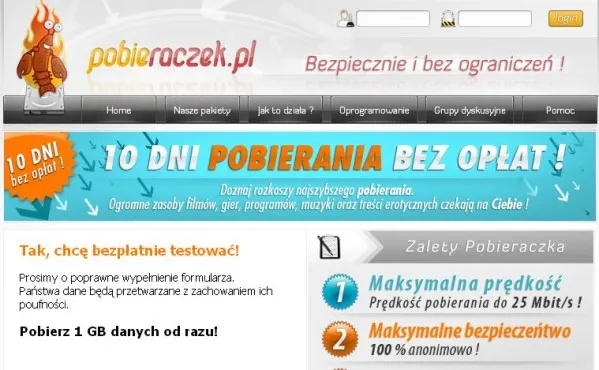 Czy to koniec? Na razie strona www.pobieraczek.pl nadal działa.
