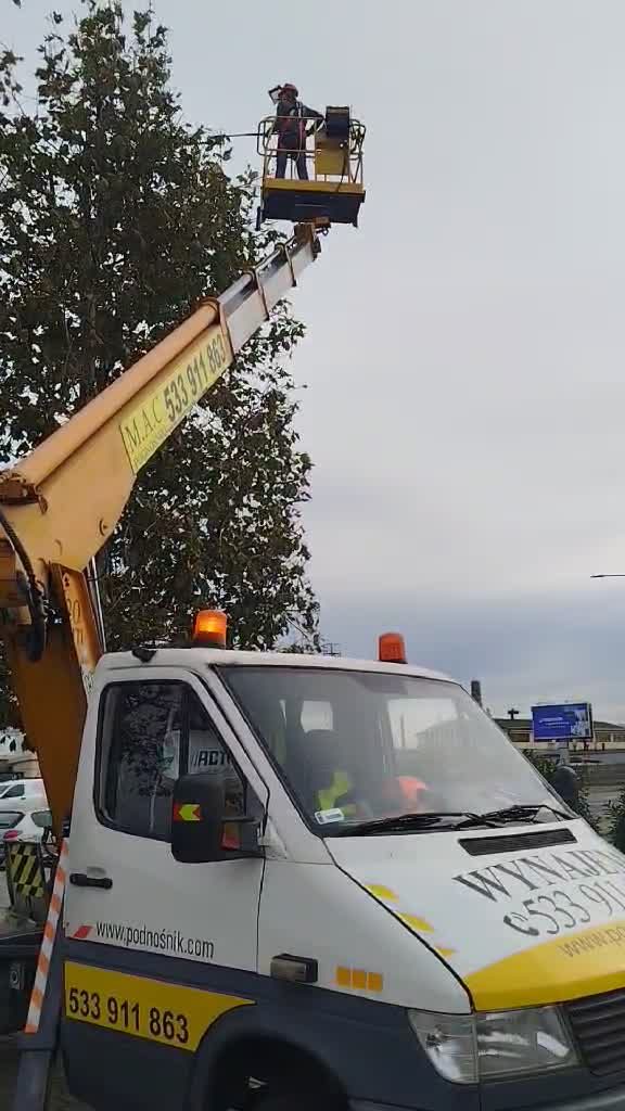 Pielęgnacyjna wycinka drzew,wynajem podnośnik 20m Gdańsk: wideo 20807